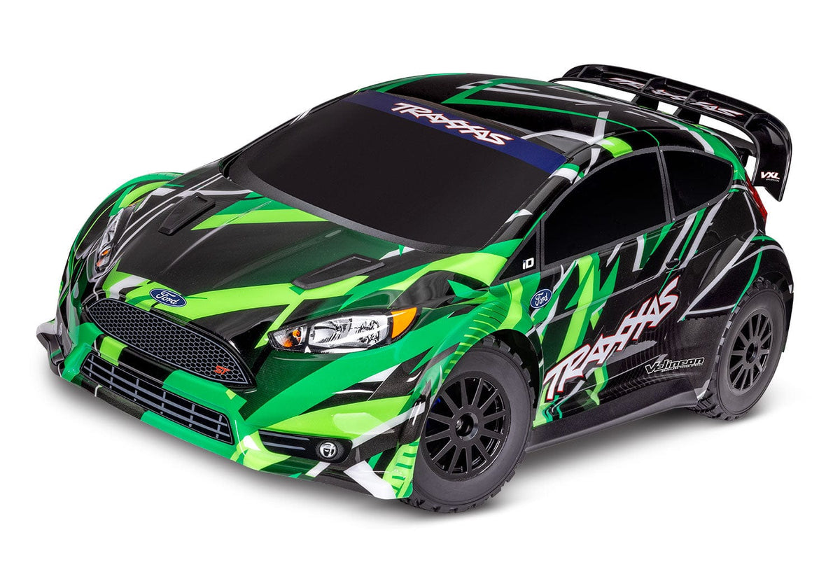 Yeşil Traxxas Ford Fiesta ST Rally VXL 1/10 RC araba